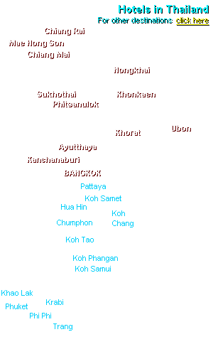 Thailand Hotels - Map